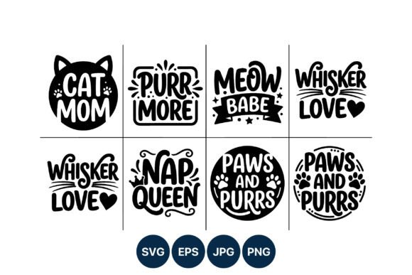 Cat Mom Purr More Whisker Love Embroidery