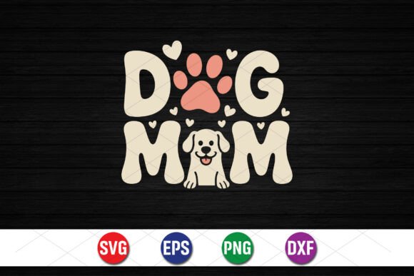 Charming Dog Mom Paw Design for Embroidery