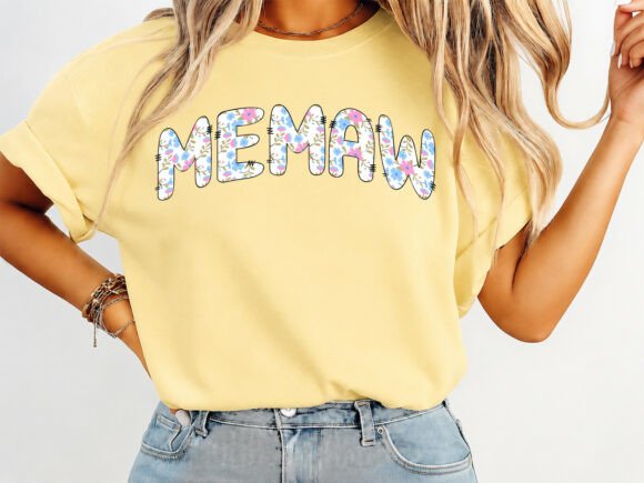 Charming Memaw Mom Lace T-Shirt Design
