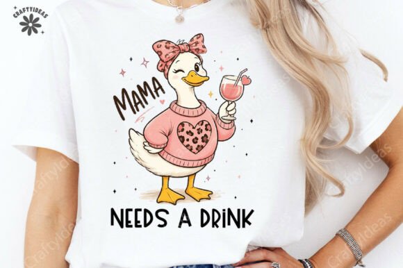 Charming Mother’s Day Mama Goose PNG, Funny Mom