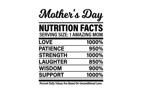 Mother's Day Mom Nutrition Facts Design