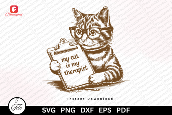 Nerdy Cat Sunglasses Sublimation SVG PNG