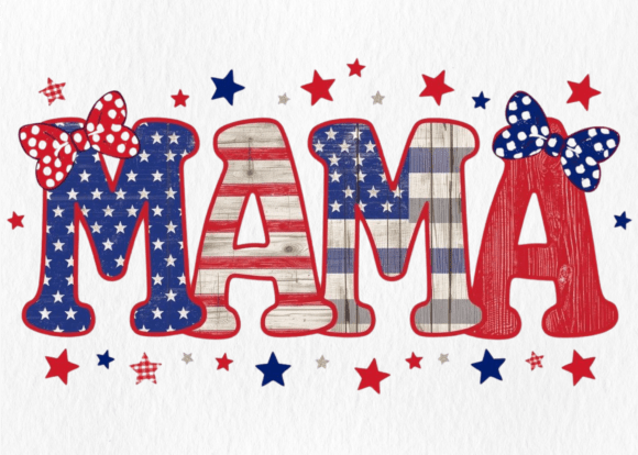 Retro Mama 4th of July Mom American PNG